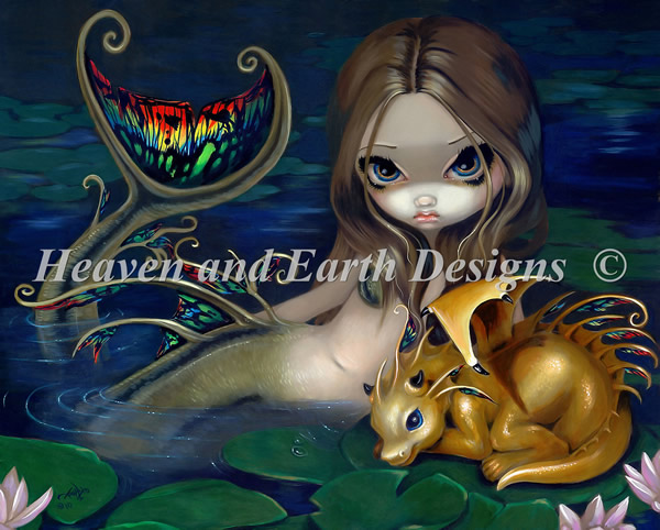 Mermaid With A Golden Dragon - Click Image to Close